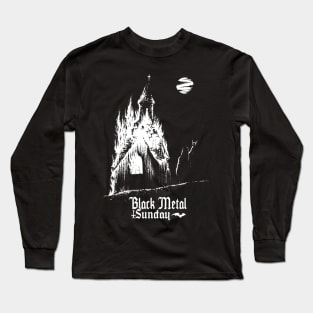 Black Metal Burning Church Long Sleeve T-Shirt